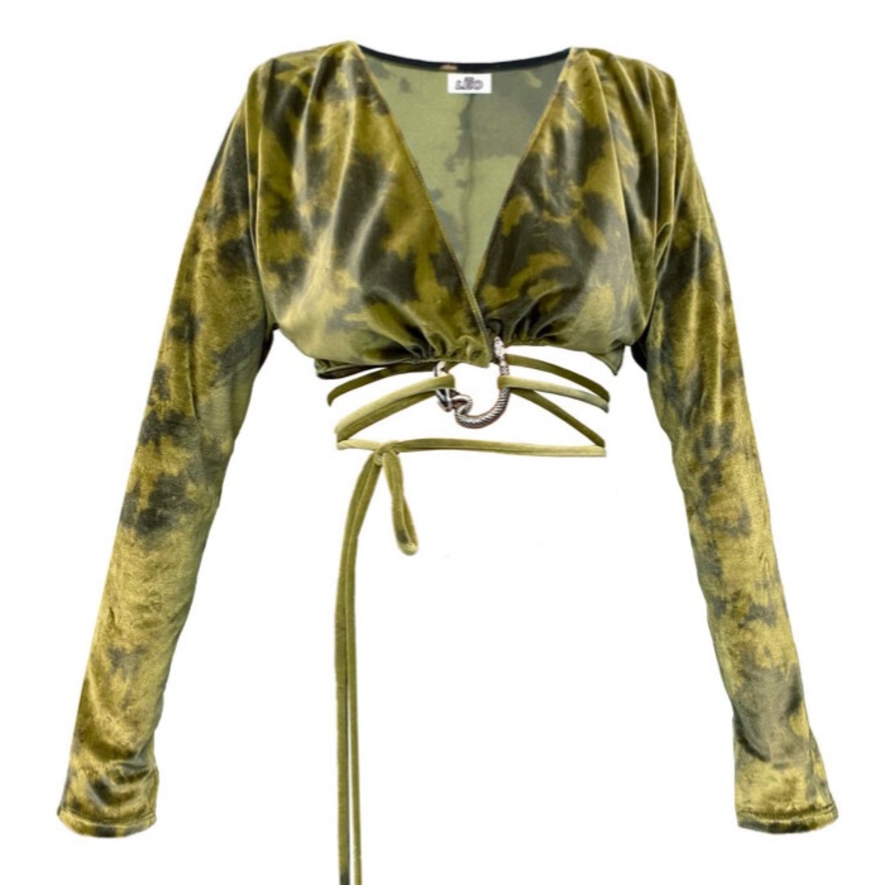 LEO Sirena tie-dye velvet top
